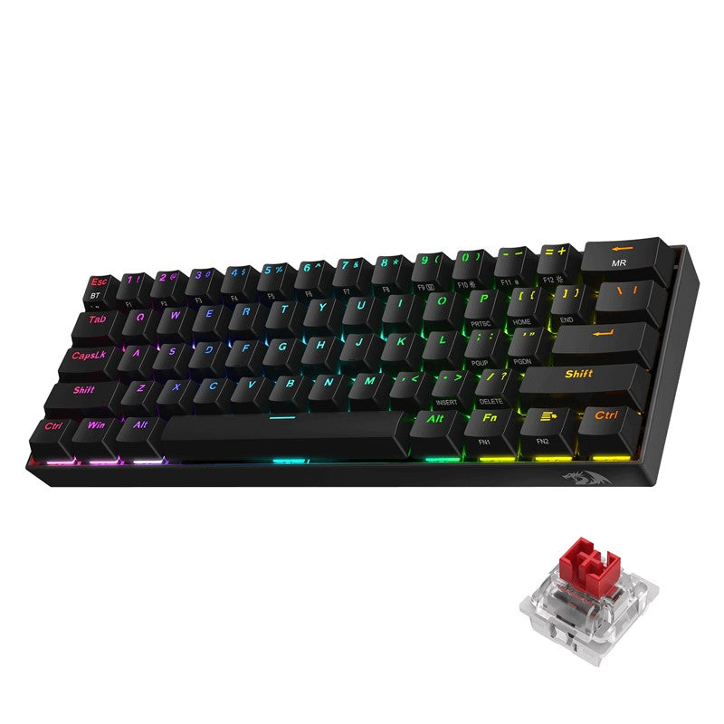 Redragon Draconic K530 PRO 60% Compact Wireless RGB Mechanical Gaming Keyboard (Red Switch) - Black Redragon Draconic K530 PRO 60% Compact Wireless RGB Mechanical Gaming Keyboard (Red Switch) - Black